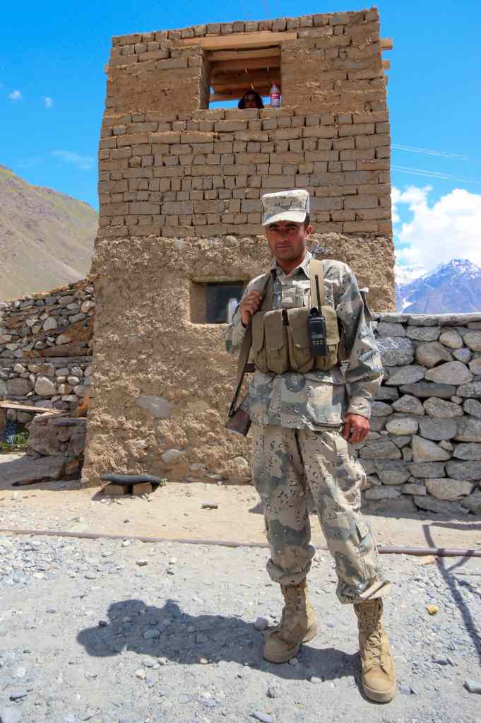 Afghan soldiers at the Shegnan border post.