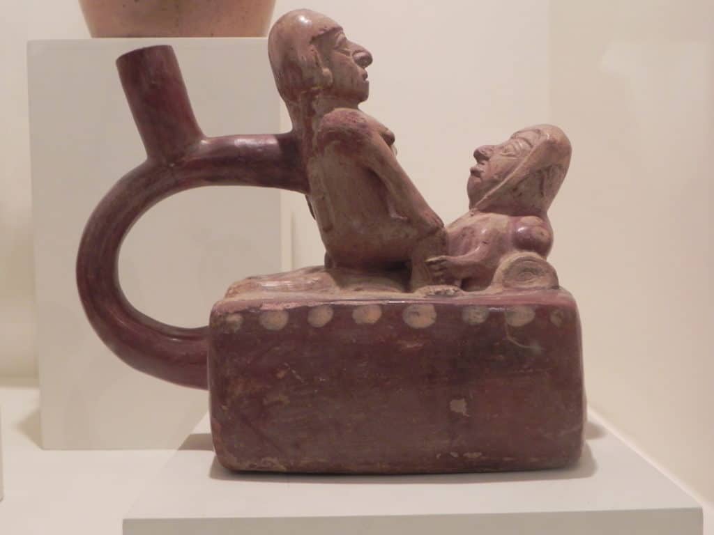 Erotic pottery at Lima's Museo Larco. And yes, that is what you think it is.