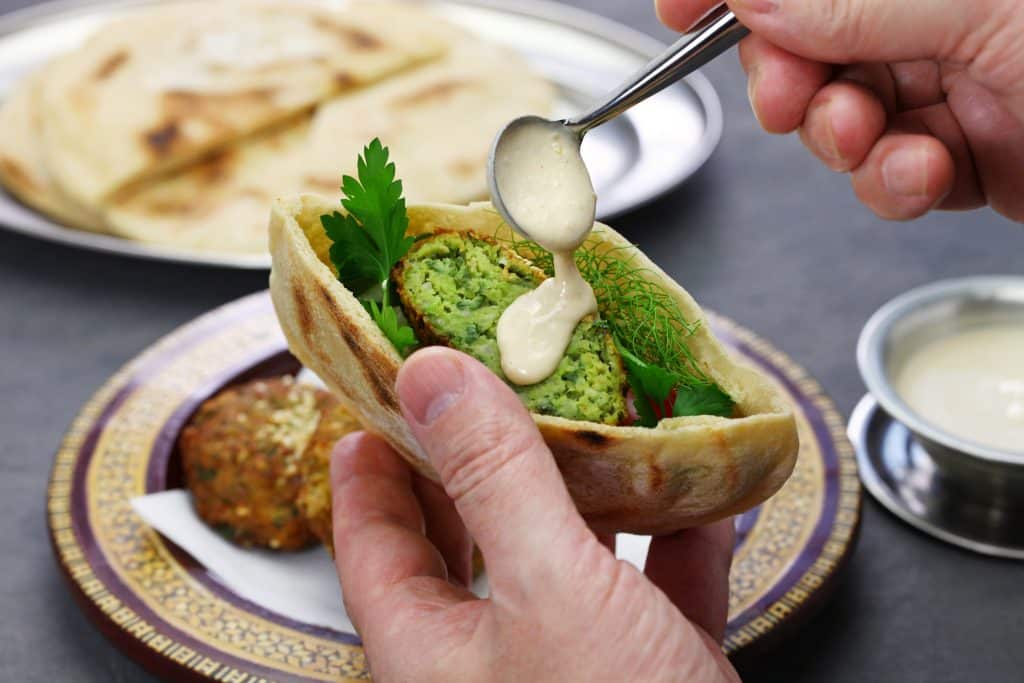 egyptian falafel served in a pita bread